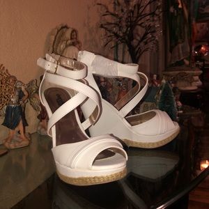 White Wedge Heels